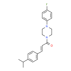 ChemSpider 2D Image | (2E)-1-[4-(4-Fluorophenyl)-1-piperazinyl]-3-(4-isopropylphenyl)-2-propen-1-one | C22H25FN2O