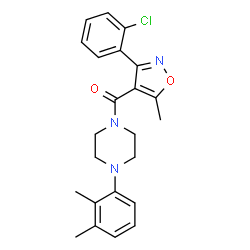 ChemSpider 2D Image | [3-(2-Chlorophenyl)-5-methyl-1,2-oxazol-4-yl][4-(2,3-dimethylphenyl)-1-piperazinyl]methanone | C23H24ClN3O2