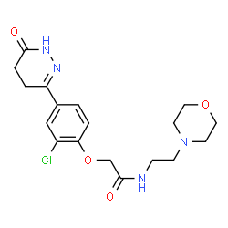 ChemSpider 2D Image | 2-[2-Chloro-4-(6-oxo-1,4,5,6-tetrahydro-3-pyridazinyl)phenoxy]-N-[2-(4-morpholinyl)ethyl]acetamide | C18H23ClN4O4