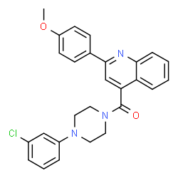 ChemSpider 2D Image | [4-(3-Chlorophenyl)-1-piperazinyl][2-(4-methoxyphenyl)-4-quinolinyl]methanone | C27H24ClN3O2