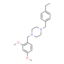 ChemSpider 2D Image | 1-(2,4-Dimethoxybenzyl)-4-(4-ethylbenzyl)piperazine | C22H30N2O2