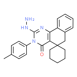 ChemSpider 2D Image | 2-Hydrazino-3-(4-methylphenyl)-3H-spiro[benzo[h]quinazoline-5,1'-cyclohexan]-4(6H)-one | C24H26N4O