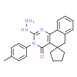 ChemSpider 2D Image | 2-Hydrazino-3-(4-methylphenyl)-3H-spiro[benzo[h]quinazoline-5,1'-cyclopentan]-4(6H)-one | C23H24N4O