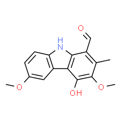 ChemSpider 2D Image | 4-Hydroxy-3,6-dimethoxy-2-methyl-9H-carbazole-1-carbaldehyde | C16H15NO4