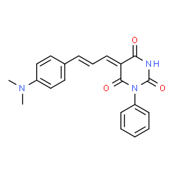 ChemSpider 2D Image | (5Z)-5-{(2E)-3-[4-(Dimethylamino)phenyl]-2-propen-1-ylidene}-1-phenyl-2,4,6(1H,3H,5H)-pyrimidinetrione | C21H19N3O3