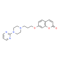 ChemSpider 2D Image | 7-{3-[4-(2-Pyrimidinyl)-1-piperazinyl]propoxy}-2H-chromen-2-one | C20H22N4O3