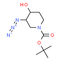 ChemSpider 2D Image | 2-Methyl-2-propanyl 3-azido-4-hydroxy-1-piperidinecarboxylate | C10H18N4O3