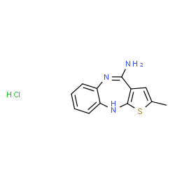 ChemSpider 2D Image | 2-methyl-10H-thieno2,3-b1,5benzodiazepin-4-amine hydrochloride | C12H12ClN3S
