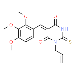 ChemSpider 2D Image | (5Z)-1-Allyl-2-thioxo-5-(2,3,4-trimethoxybenzylidene)dihydro-4,6(1H,5H)-pyrimidinedione | C17H18N2O5S