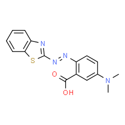 ChemSpider 2D Image | 2-(2-benzothiazolylazo)-5-dimethylaminobenzoic acid | C16H14N4O2S