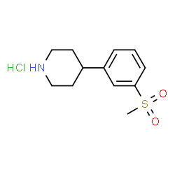 ChemSpider 2D Image | 4-(3-(Methylsulfonyl)phenyl)piperidine hydrochloride | C12H18ClNO2S
