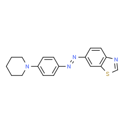 ChemSpider 2D Image | 6-{(E)-[4-(1-Piperidinyl)phenyl]diazenyl}-1,3-benzothiazole | C18H18N4S