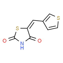 ChemSpider 2D Image | (5E)-5-(3-Thienylmethylene)-1,3-thiazolidine-2,4-dione | C8H5NO2S2