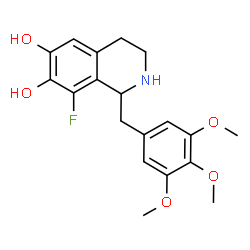 ChemSpider 2D Image | 8-Fluoro-1-(3,4,5-trimethoxybenzyl)-1,2,3,4-tetrahydro-6,7-isoquinolinediol | C19H22FNO5