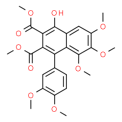 ChemSpider 2D Image | 1-(3,4-Dimethoxyphenyl)-2,3-bis(methoxycarbonyl)-4-hydroxy-6,7,8-trimethoxynaphthalene | C25H26O10