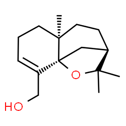 ChemSpider 2D Image | [(1R,6S,9R)-6,10,10-Trimethyl-11-oxatricyclo[7.2.1.0~1,6~]dodec-2-en-2-yl]methanol | C15H24O2