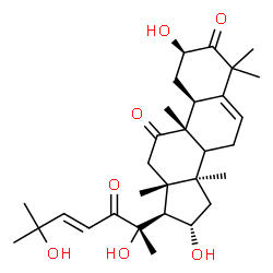ChemSpider 2D Image | (2R,4S,8xi,9alpha,13alpha,14beta,16beta,17alpha,20S,23E)-2,16,20,25-Tetrahydroxy-9,10,14-trimethyl-4,9-cyclo-9,10-secocholesta-5,23-diene-1,11,22-trione | C30H44O7