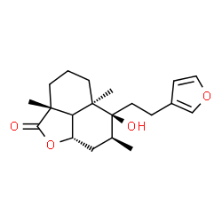 ChemSpider 2D Image | (2aR,5aR,6S,7S,8aS)-6-[2-(3-Furyl)ethyl]-6-hydroxy-2a,5a,7-trimethyldecahydro-2H-naphtho[1,8-bc]furan-2-one | C20H28O4