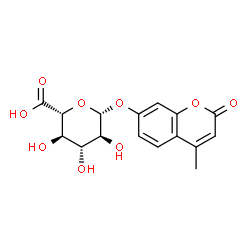 ChemSpider 2D Image | 4-Methyl-2-oxo-2H-chromen-7-yl beta-L-glucopyranosiduronic acid | C16H16O9