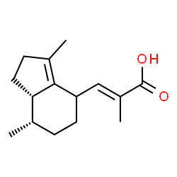 ChemSpider 2D Image | (2E)-3-[(7S,7aS)-3,7-Dimethyl-2,4,5,6,7,7a-hexahydro-1H-inden-4-yl]-2-methylacrylic acid | C15H22O2