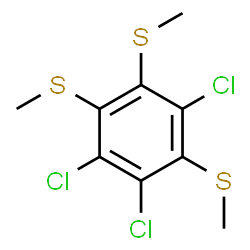 ChemSpider 2D Image | 1,2,4-Trichloro-3,5,6-tris(methylsulfanyl)benzene | C9H9Cl3S3