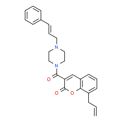 ChemSpider 2D Image | 8-Allyl-3-({4-[(2E)-3-phenyl-2-propen-1-yl]-1-piperazinyl}carbonyl)-2H-chromen-2-one | C26H26N2O3