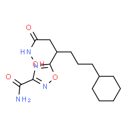 ChemSpider 2D Image | 5-[6-Cyclohexyl-1-(hydroxyamino)-1-oxo-3-hexanyl]-1,2,4-oxadiazole-3-carboxamide | C15H24N4O4
