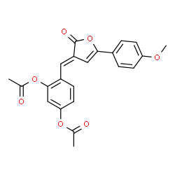 ChemSpider 2D Image | 4-{(E)-[5-(4-Methoxyphenyl)-2-oxo-3(2H)-furanylidene]methyl}-1,3-phenylene diacetate | C22H18O7
