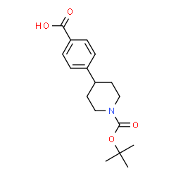 ChemSpider 2D Image | 4-(1-(tert-butoxycarbonyl)piperidin-4-yl)benzoic acid | C17H23NO4