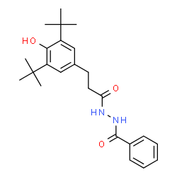 ChemSpider 2D Image | N'-[3-(3,5-Di-tert-butyl-4-hydroxyphenyl)propanoyl]benzohydrazide | C24H32N2O3