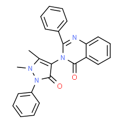 ChemSpider 2D Image | 3-(1,5-Dimethyl-3-oxo-2-phenyl-2,3-dihydro-1H-pyrazol-4-yl)-2-phenyl-4(3H)-quinazolinone | C25H20N4O2