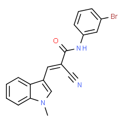 ChemSpider 2D Image | (2E)-N-(3-Bromophenyl)-2-cyano-3-(1-methyl-1H-indol-3-yl)acrylamide | C19H14BrN3O