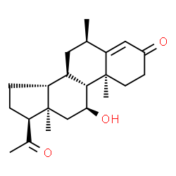 ChemSpider 2D Image | (6beta,8alpha,9beta,10alpha,11beta,13alpha,14beta)-11-Hydroxy-6-methylpregn-4-ene-3,20-dione | C22H32O3