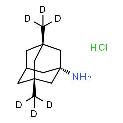 ChemSpider 2D Image | (1r,3R,5S)-3,5-Bis[(~2~H_3_)methyl]-1-adamantanamine hydrochloride (1:1) | C12H16D6ClN