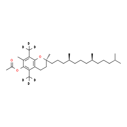ChemSpider 2D Image | (2S)-2,7-Dimethyl-5,8-bis[(~2~H_3_)methyl]-2-[(4S,8S)-4,8,12-trimethyltridecyl]-3,4-dihydro-2H-chromen-6-yl acetate | C31H46D6O3