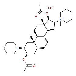 ChemSpider 2D Image | (2alpha,3beta,5alpha,16alpha,17beta)-3,17-Diacetoxy-16-(1-methyl-1-piperidiniumyl)-2-(1-piperidinyl)androstane bromide | C34H57BrN2O4