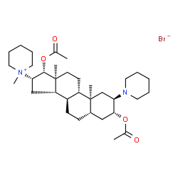 ChemSpider 2D Image | (2alpha,3beta,5alpha,16beta,17beta)-3,17-Diacetoxy-16-(1-methyl-1-piperidiniumyl)-2-(1-piperidinyl)androstane bromide | C34H57BrN2O4