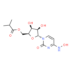 ChemSpider 2D Image | 4-(Hydroxyamino)-1-(5-O-isobutyryl-alpha-L-lyxofuranosyl)-2(1H)-pyrimidinone | C13H19N3O7