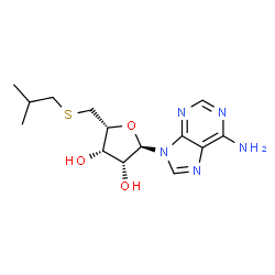 ChemSpider 2D Image | 9-(5-S-Isobutyl-5-thio-alpha-L-lyxofuranosyl)-9H-purin-6-amine | C14H21N5O3S