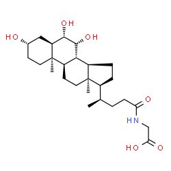ChemSpider 2D Image | N-[(3beta,5beta,6beta,8alpha,9beta,14beta,17alpha)-3,6,7-Trihydroxy-24-oxocholan-24-yl]glycine | C26H43NO6