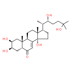 ChemSpider 2D Image | (2beta,3beta,5beta,17alpha,22R)-2,3,14,22,25-Pentahydroxycholest-7-en-6-one | C27H44O6