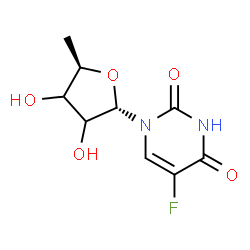 ChemSpider 2D Image | 1-(5-Deoxy-alpha-D-glycero-pentofuranosyl)-5-fluoro-2,4(1H,3H)-pyrimidinedione | C9H11FN2O5