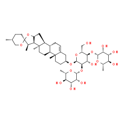 ChemSpider 2D Image | (3beta,13alpha,16beta,20R,22S,25R)-Spirost-5-en-3-yl 6-deoxy-beta-L-mannopyranosyl-(1->2)-[6-deoxy-beta-L-mannopyranosyl-(1->4)]-alpha-D-glucopyranoside | C45H72O16