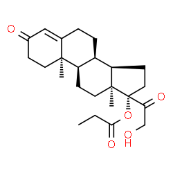 ChemSpider 2D Image | (9beta,14beta,17alpha)-21-Hydroxy-3,20-dioxopregn-4-en-17-yl propionate | C24H34O5
