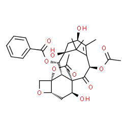 ChemSpider 2D Image | (3beta,5alpha,7beta,8alpha,10beta,13beta)-4,10-Diacetoxy-1,7,13-trihydroxy-9-oxo-5,20-epoxytax-11-en-2-yl benzoate | C31H38O11