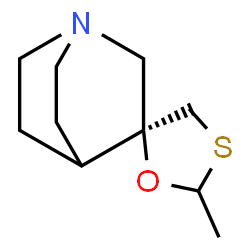 ChemSpider 2D Image | (2S)-2'-Methylspiro[4-azabicyclo[2.2.2]octane-2,5'-[1,3]oxathiolane] | C10H17NOS