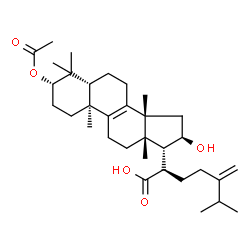 ChemSpider 2D Image | (3beta,13alpha,16alpha)-3-Acetoxy-16-hydroxy-24-methylenelanost-8-en-21-oic acid | C33H52O5
