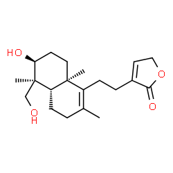 ChemSpider 2D Image | 3-{2-[(4aS,5S,6S,8aR)-6-Hydroxy-5-(hydroxymethyl)-2,5,8a-trimethyl-3,4,4a,5,6,7,8,8a-octahydro-1-naphthalenyl]ethyl}-2(5H)-furanone | C20H30O4