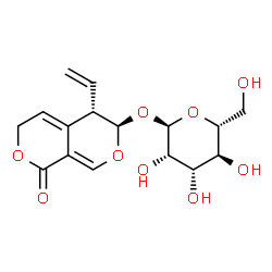 ChemSpider 2D Image | (5S,6R)-1-Oxo-5-vinyl-5,6-dihydro-1H,3H-pyrano[3,4-c]pyran-6-yl alpha-D-mannopyranoside | C16H20O9