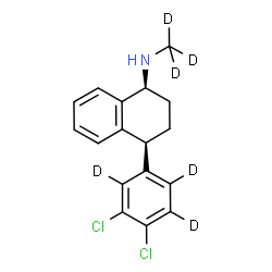 ChemSpider 2D Image | (1S,4S)-4-[3,4-Dichloro(~2~H_3_)phenyl]-N-(~2~H_3_)methyl-1,2,3,4-tetrahydro-1-naphthalenamine | C17H11D6Cl2N